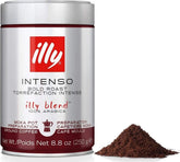 illy can front view showing label and bold roast benefit