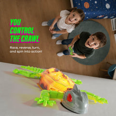 Imagineers Gecko remote control in hand for easy kid-friendly operation
