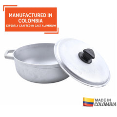 Imusa caldero side handles demonstrating secure grip and easy carrying