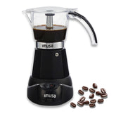 IMUSA front view of espresso maker showing compact design and modern finish