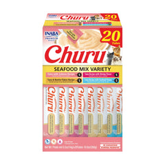INABA front packaging seafood variety showing multiple tubes and benefits