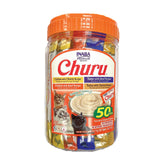INABA front packaging showing 50 beef and cheese tubes, convenient multi-pack benefit