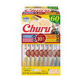 INABA Churu front packaging showing 60-count variety and senior label for easy selection