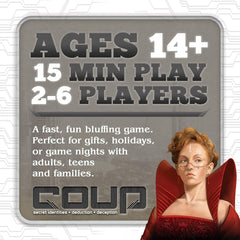 Indie Boards and Cards Coup role card close-up highlighting readable design