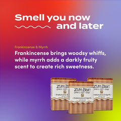 Indigo Wild Zum soap lather on palm showing rich, foamy cleanse