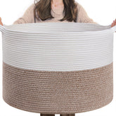 INDRESSME basket front view showing brown woven design and capacity