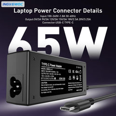 INEXEWOC charger connected to laptop demonstrating fast, reliable power delivery while working