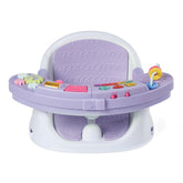 Infantino lavender front view showing convertible seat and boosters for long use