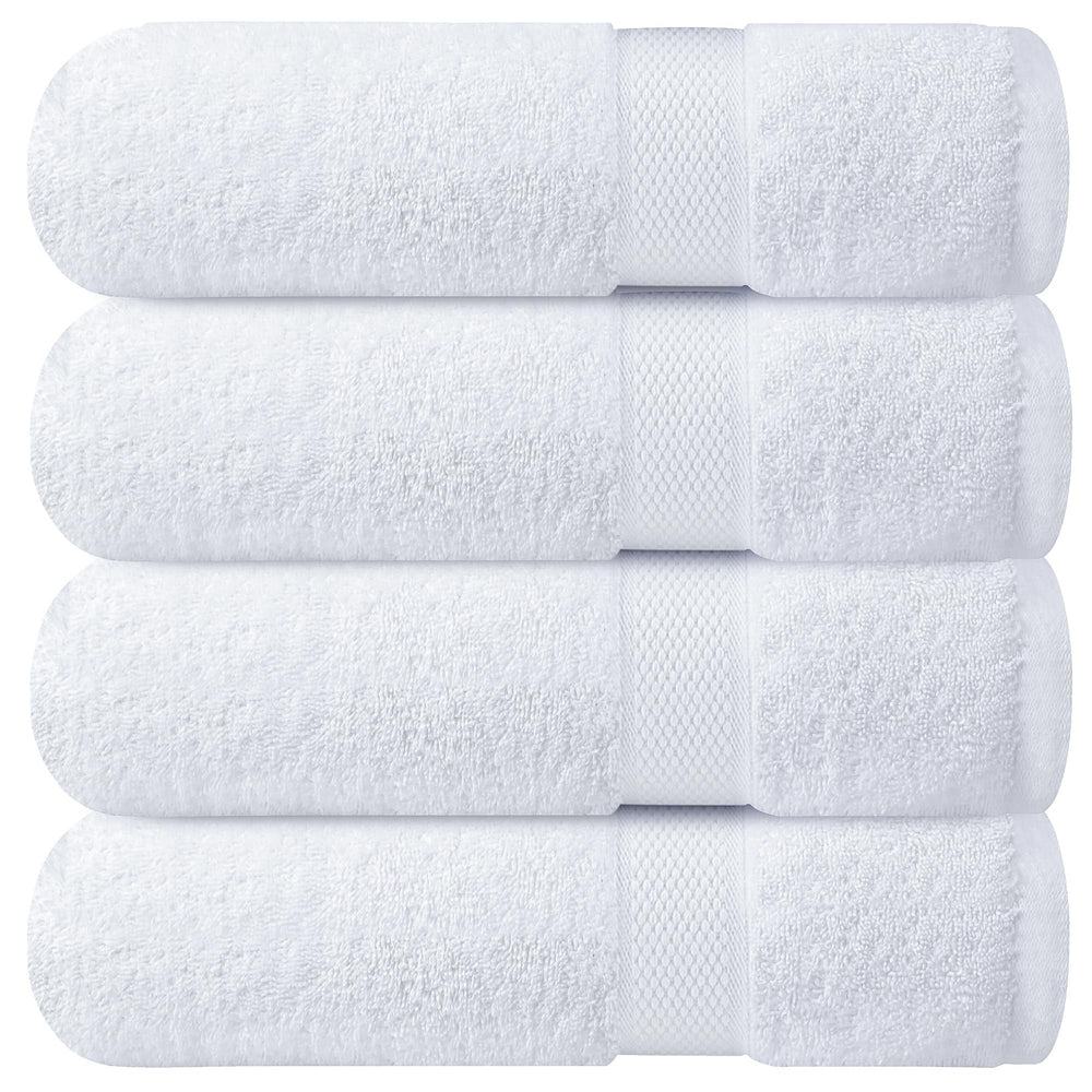 Infinitee Xclusives front-folded towels showing neat stack and soft look