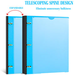 INFUN telescoping spine extended to hold more pages and save space