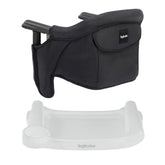 Inglesina front view showing clamp design and sleek black finish benefits portability