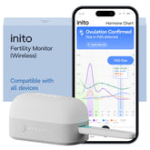 Inito front view showing device and packaging, highlighting compact convenience