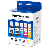 INKROBAT front packaging showing five T502 refill bottles and benefits
