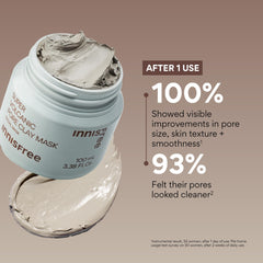 innisfree creamy mask swirled on hand demonstrating smooth spreadability benefit