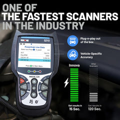 Innova 5210 screen displaying live engine data for immediate troubleshooting