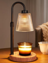 Innqoo front view lamp showing polished base and shade, enhances safe ambiance