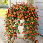 INQCMY front view of bundled fall flowers showing vibrant colors and durable design