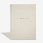 INSIDE THEN OUT front cover showing textured vegan leather and gold details for elegant durability