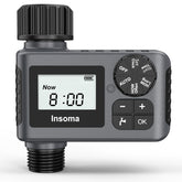Insoma front view of the faucet timer showing compact shape and one outlet, simplifies irrigation control