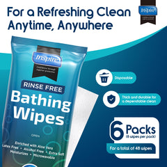 Inspire wipe in hand displaying 8x8 size for full coverage