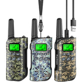 Inspireyes front packaging showing three colorful radios and included accessories for quick identification and convenience