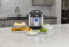 Instant Pot control panel closeup with smart programs for quick selection