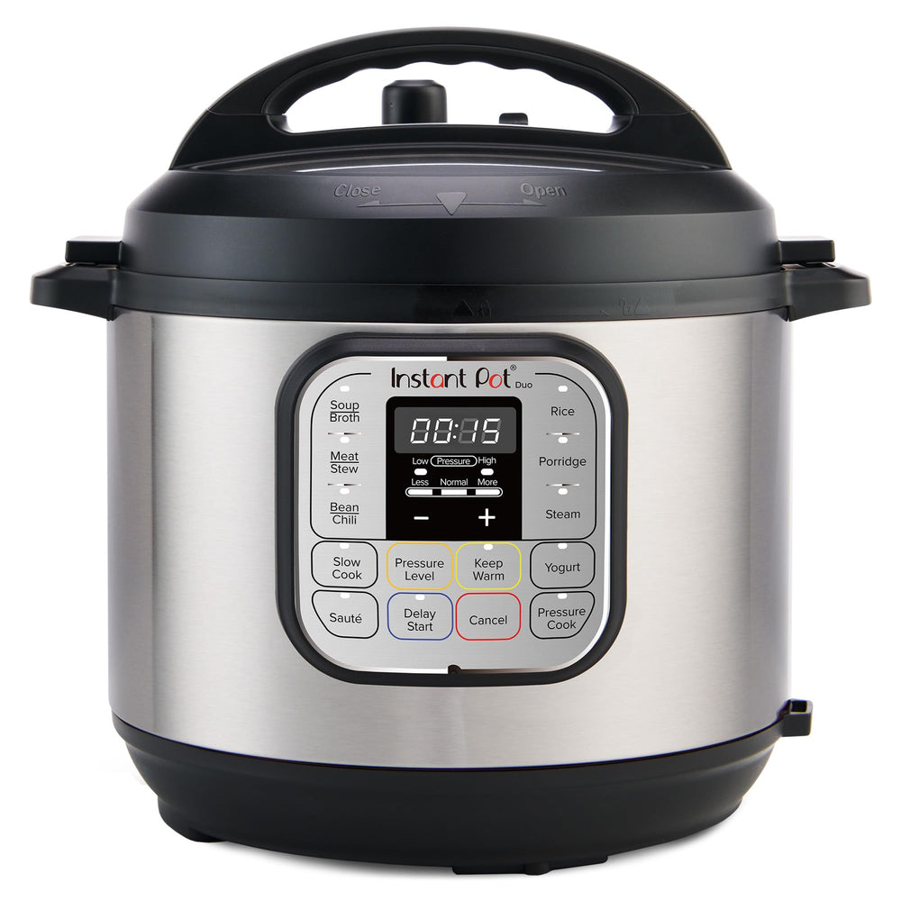 Instant Pot front view showing controls and compact footprint for small kitchens