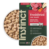 Instinct front packaging showing beef freeze-dried meal and benefits