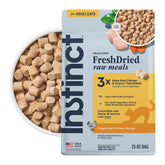 Instinct bag front view showing product branding and benefits