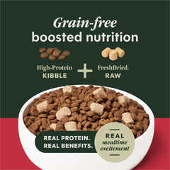 Instinct RawBoost ingredient label emphasizing USA-raised beef and clean ingredient benefits