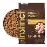 Instinct front packaging showing 10 lb bag and high-protein focus