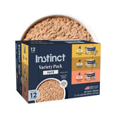 Instinct variety pack front view showing three protein cans and label benefit