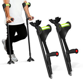 Intercare forearm crutches front view showing sturdy aluminum frame and balanced support