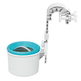 Intex front view of skimmer showing intake and clean design benefit