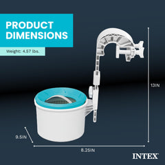 Intex removable strainer basket detail for fast emptying benefit