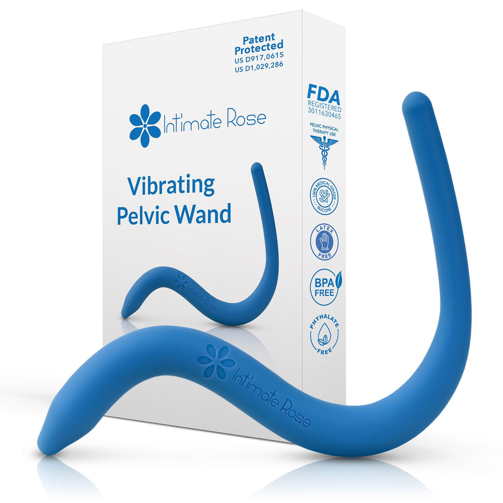 Intimate Rose front view of ergonomic pelvic wand showing shape and angled tip for precise targeting