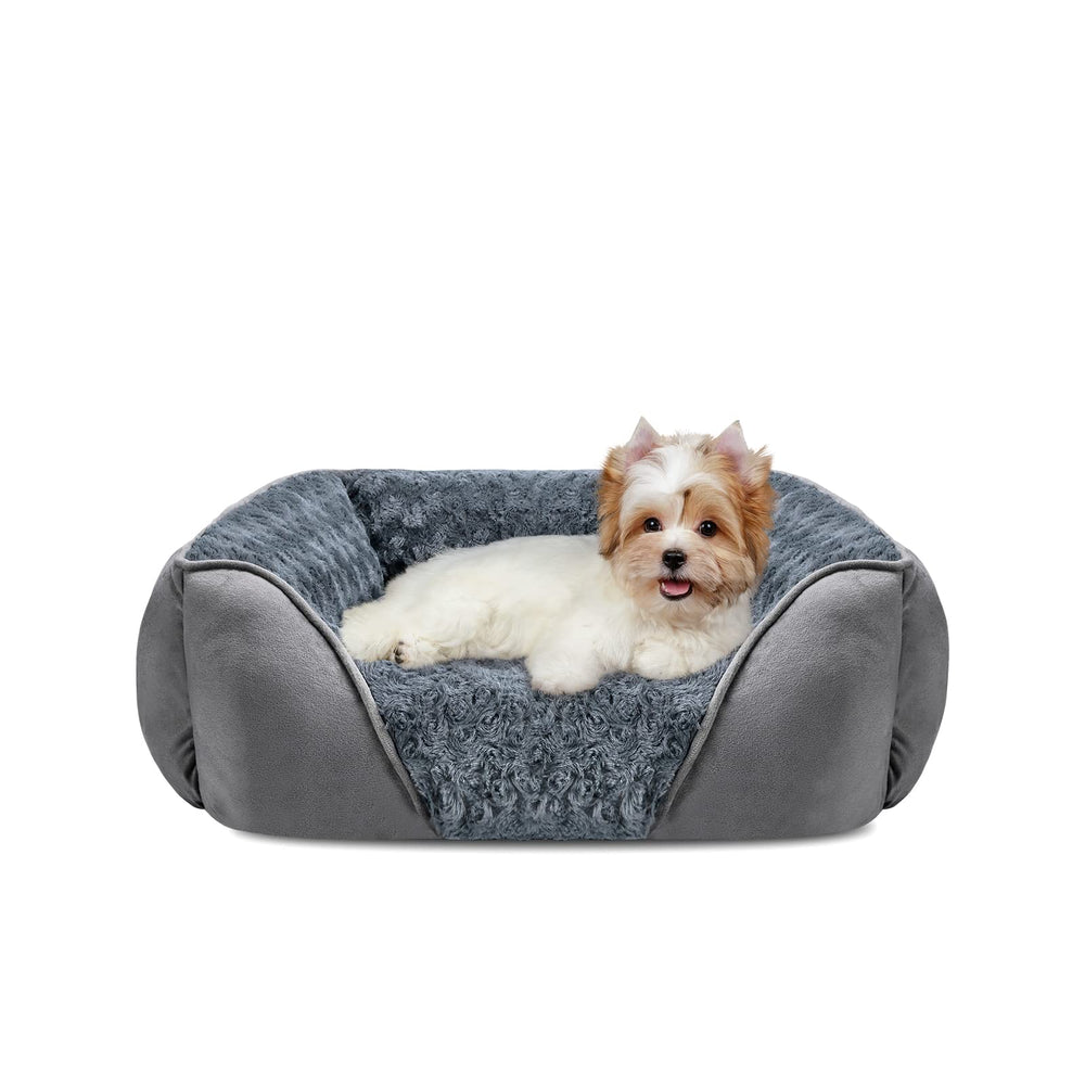 INVENHO front view rectangular bed showing plush calming comfort