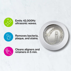 INVISALIGN cleaner open tank detail illustrating interior design and easy-fill water tank benefit
