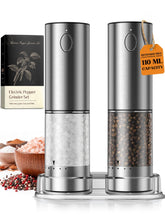 ioion front view of grinder set showing sleek stainless steel finish and compact benefit