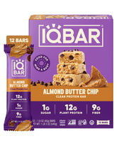 IQBAR front packaging showing Almond Butter Chip and clean-label benefits