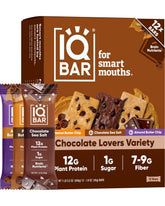 IQBAR chocolate pack front showing variety and clean-label benefits