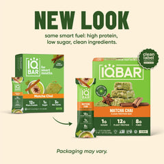 Close-up texture of IQBAR Matcha Chai highlighting fiber-rich bite