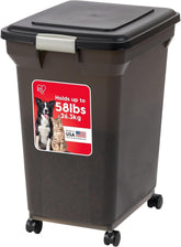IRIS USA front view of smoke black container showing secure storage benefit