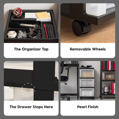 IRIS USA caster wheels under cart demonstrating mobility for easy room-to-room transport