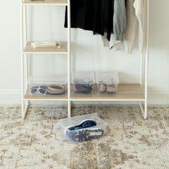 IRIS USA underbed placement showing space-saving home storage benefit