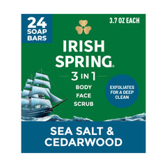 Irish Spring front packaging showing 24-pack and scent freshness