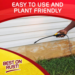 IRON OUT outdoor applied with a roller to vinyl siding for gentle stain lifting benefit