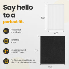 isinlive filters next to ruler showing correct dimensions and easy fit