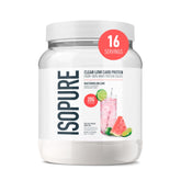 Isopure front packaging showing watermelon lime flavor and serving info