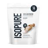 Isopure unflavored front pouch showing brand and clean packaging benefit